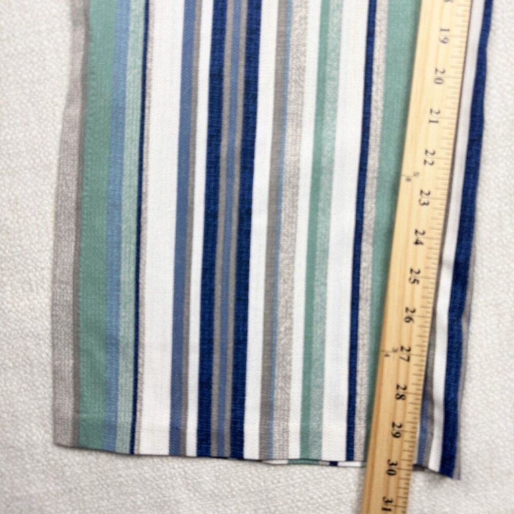 C Est 1946 Women's Blue White Gray Striped Stretch Pull On Wide Leg Pants Large - Picture 14 of 16